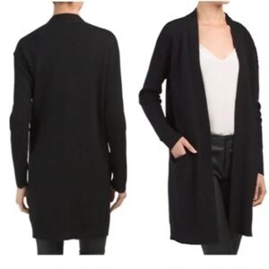 Theory 100% Cashmere Black Open Front Cardigan